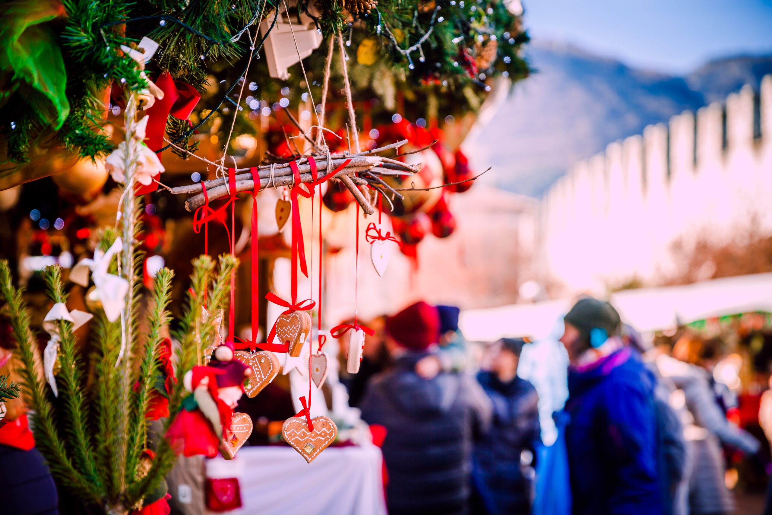 European-style Christmas market decorations in Japan