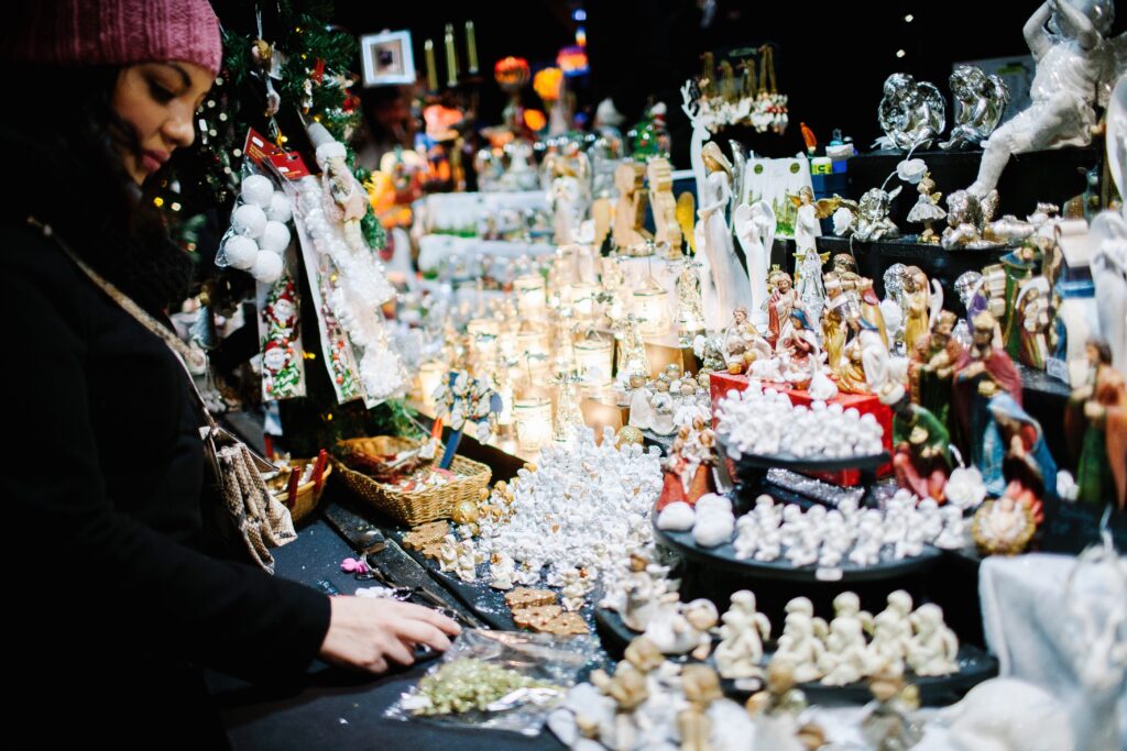 Snowy Sapporo Munich Christmas market in Hokkaido, Japan
