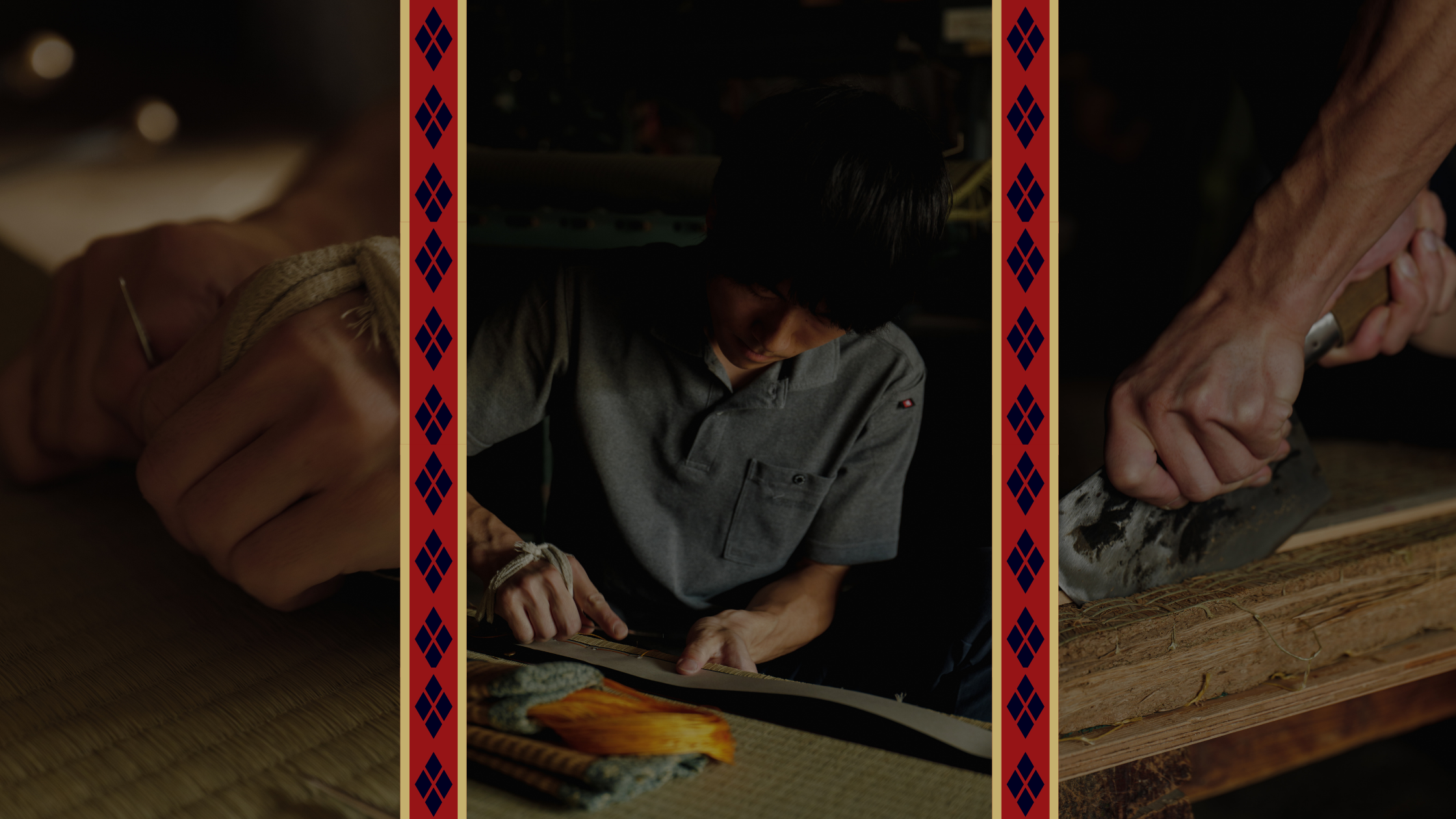 Artisan demonstrating traditional tatami craft in Kyoto