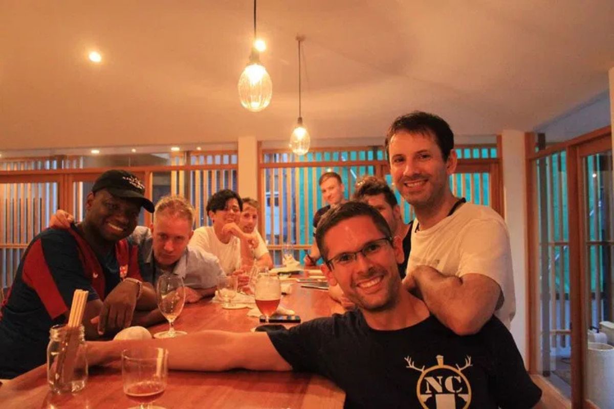 Participants enjoying a traditional dining experience during a Nara sake and food tour.